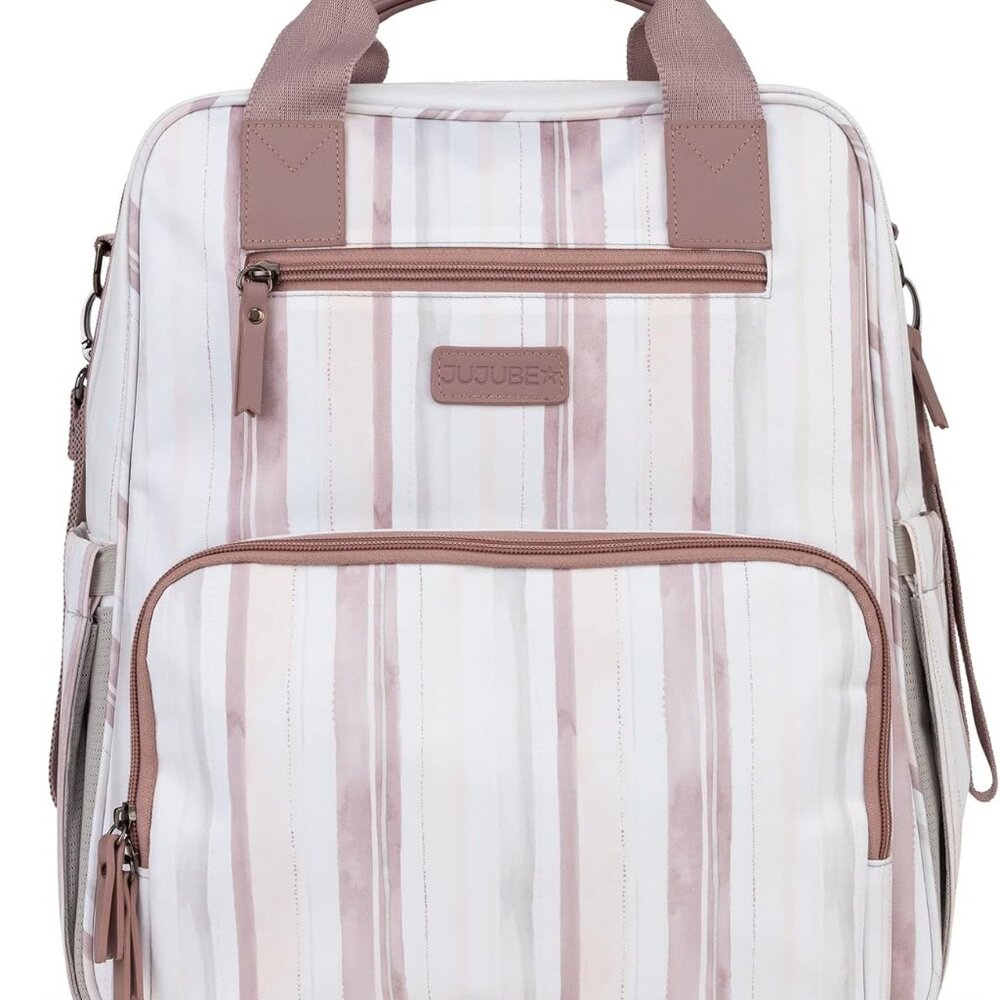 NWT JuJuBe Nature Babe Diaper Bag Backpack with Portable Baby Changing Pad